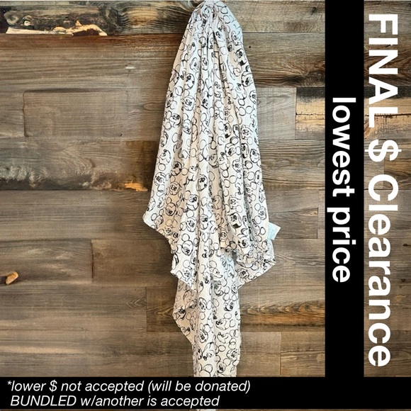 NWOT 🆕 Aden & Anais Mickey Swaddle Blanket Muslin Cloth, Mickey Sketch Art - Picture 1 of 11